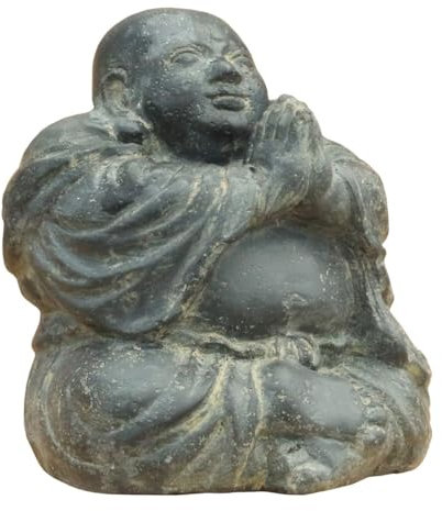 Oriental Galerie Buddha sitzend Steinfigur Skulptur Stein Lavasand Bali Garten Deko Greetings 34 cm