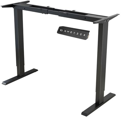 Win Up Time Dual Motor Electric Adjustable Standing Desk Frame, Sit to Stand Desk Frame for 43 to 71 inch Top, Ergonomic Standing Height Adjustable Base, Black