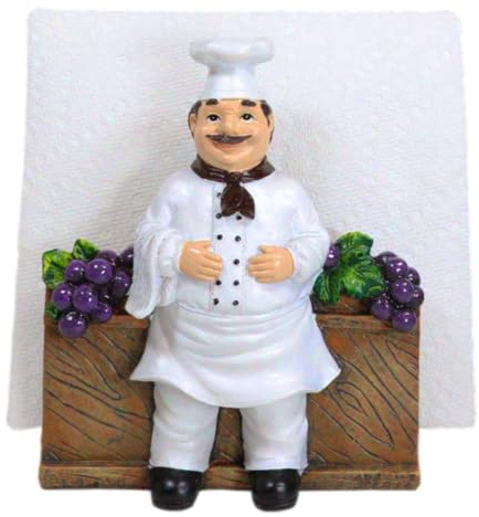 Ebros Gift Fat Master Sous Chef Alton By Grape Vine Wine Vineyard Nursery Dinner Napkin Holder Figurine Tabletop Decorative Chefs Sous Grapes Vines