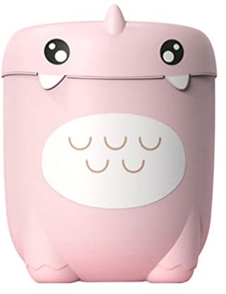 Homoyoyo Kunststoff-Mülleimer Cartoon-Dinosaurier Deko-Mülleimer Papierkorb Papierkorb Mit Druckring Für Zuhause Küche Badezimmer Rosa