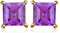 JewelryPalace Quadrat Schliff 0.6ct Echt Amethyst Ohrstecker Silber 925 Damen, Violett Schmuck Set, Ohrringe Silber Edelstein Mädchen, Ohrstecker Silber klein mit Stein Frauen Vergoldet