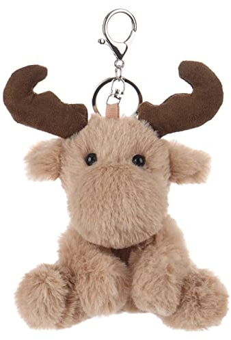 Apricot lambPlüsch Schlüsselanhänger Rentier 15cm, Glücksbringer,Geschenke Freundin oder Freund,Auto schlüsselanhänger,Geschenk zum Führerschein, Frauen,Mädchen, Kinder