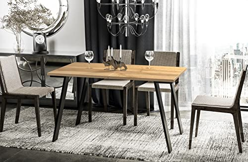 Endo-Moebel Esstisch Liwia 130 cm auf 210 cm erweiterbar Küchentisch Esszimmer Tisch (Wotan Eiche)