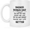 Maustic Cadeau bonus pour papa, tasse bonus pour papa, cadeau de fête des pères de la part de sa fille, cadeau d'anniversaire de Noël pour beau-père, meilleur beau-père, cadeau bonus pour papa, tasse