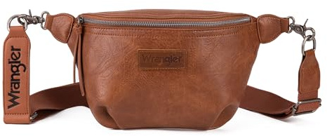 Wrangler Vintage Sling Bag für Damen und Herren, Brusttasche, Hüfttasche, Crossbody-Tasche, Braune Tragetasche, Tragetasche