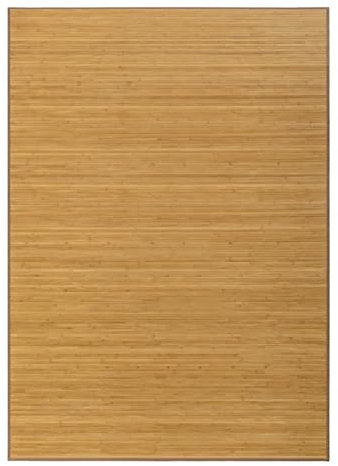 JUANIO Tapis de Sol antidérapant, Moquette à Rayures en Bambou Coloris Naturel - Longueur 300 x Profondeur 200 cm