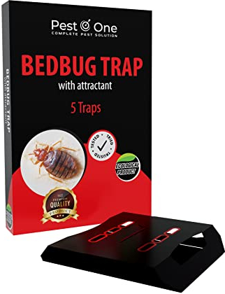Effective Bedbug Trap - Safeguard Your Home from Bed Bug Infestations - Eco-Friendly Design - Catch, Monitor & Prevent Bedbugs - Pack of 5 (1 Box)