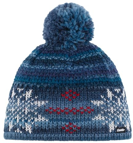 Eisbär IKE Pompon Beanie Mütze Strickmütze Wollmütze Wintermütze (One Size - blau)