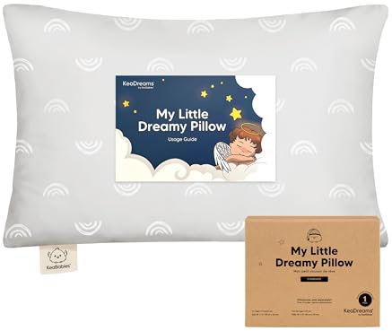 KeaBabies Kleinkind Kissen 33 x 45 cm - Weich Bio Baumwolle Kissen Kinder - Kleinkind Kopfkissen Zum Schlafen - Kleines Kinder Kissen - Kinderkopfkissen für Kleinkinder - Kinderkissen (Gray Rainbow)