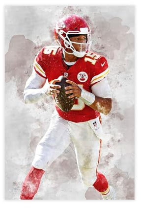 GeDiz Sportstar Patrick Mahomes Poster (18) Leinwand Poster Schlafzimmer Dekor Sport Landschaft Büro Zimmer Dekor Geschenk ungerahmt 30 x 45 cm