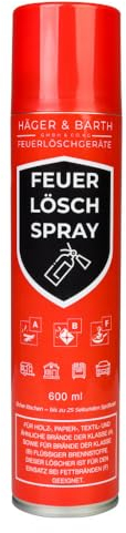 Häger - Feuerlöschspray ABF 600 ml - Geeignet für Haushalt, Küche & Auto - Löschspray 25 Sekunden Sprühzeit - Feuerlöscher zum löschen Kleiner Brände - Gegen Entstehungsbrände & Fettbrände