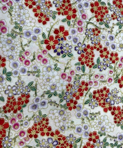 Jukway Baumwollstoff Meterware, 50cm X 145cm, 100% Baumwolle Stoffe zum Nähen Bronzierendes Goldenes Muster, Stoff Meterware Baumwolle Quilten DIY Dekoration Handwerken (07- Muster, Beige)