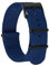 BISONSTRAP Nylon Uhrenarmband für Herren, Einteilige Militär Armband, 22mm, Blau (Schwarze Schnalle)
