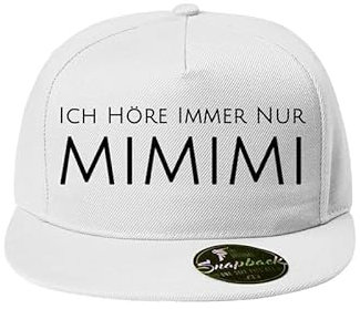 DELUNO Ich höre Immer nur mimimi Baumwolle Baseball Cap Basecap Unisex Kappen Sport Reisen Style Kappe Mütze Weis (Cap-440-Weiß)