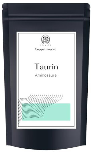1kg-Pures Taurin Pulver - Reines Taurin, keine Füllstoffe & Zusatzstoffe - Gut lösliches veganes Pulver für dein Training und deine Muskeln - abgefüllt in DE von Suppstainable