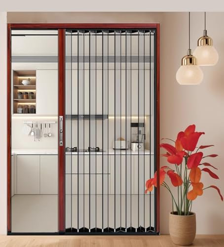 Porta A Soffietto Porte A Libro 76 81 Cm 122 183 Cm Porta Plissettata Per Sala Da Pranzo/appartamento, Porta Scorrevole A Fisarmonica Con Ferramenta - Installazione Semplice, Porte Interne(Redwood,30x