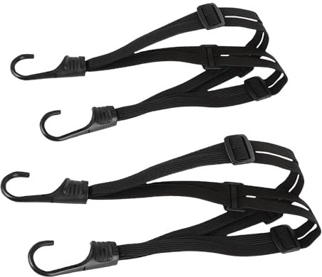 JCUGSBS 2 Pièces Tendeurs Elastique avec Crochets, étendeur vélo, Sangle élastique Moto, Sangle Bagage, Sangle de Casque, Tendeurs Elastique Noir, Sangle Moto etc (60 cm + 90 cm)