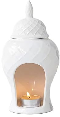 Woodside Home Living - White Ceramic Ginger Jar Wax Melt/Oil Burner