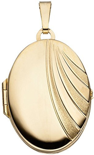 Medaillon Anhänger aus 333 Gold Gelbgold teilmattiert Amulett Damen