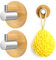 Holz Bambus Handtuchhaken Haken 2 Stück Edelstahl Bambus Haken Wasserfeste Klebehaken Wand Handtuchhalter Holz Selbstklebende Haken für Wohnzimmer, Schlafzimmer Badezimmer, Küche, Toilette, Büro