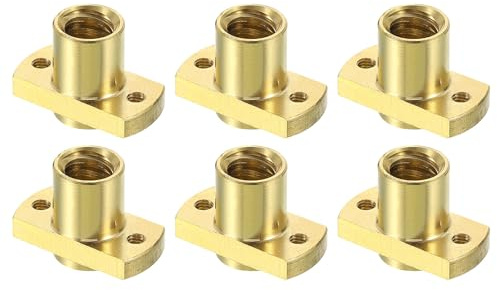 QUARKZMAN 6 Piezas Tuerca de Latón para Tornillo de Avance Tr8x4 para Eje Z | Tornillo Trapezoidal Diámetro 10mm Paso 2mm Avance 4mm 2 Comienzos, de Impresora 3D CNC CR-10 CR-10s A 3