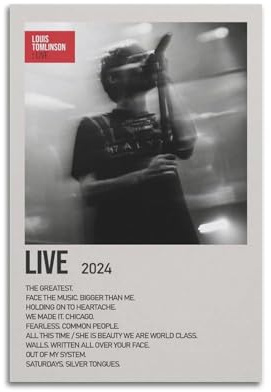 HUEAEHAHE Louis Tomlinson Album Live-Poster, Raumdekoration, Leinwandposter, ästhetischer Poster, Druck, Wandkunst, Dekor-Poster, 40 x 60 cm, ungerahmter Stil