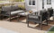 A ALFRESCOOL Gartenlounge Outdoor, Gartenlounge Set mit verzinktem Eisenrahmen, Gartenmöbel-Set aus Seil, Lounge-Set aus Seil mit Sitzkissen, verstellbaren Füßen, glatter Glasplatte, 4er-Set(Grau)