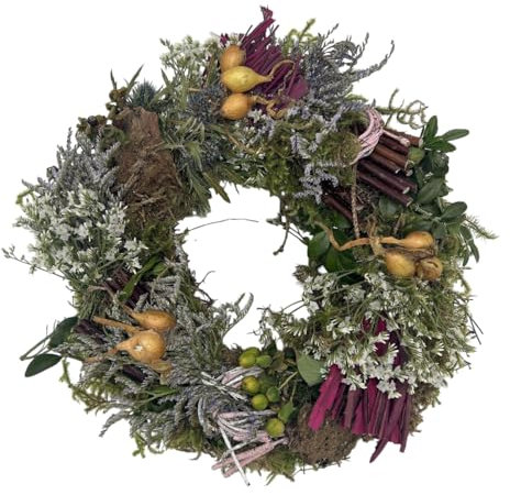 Tisch- oder Türkranz rund frisch gebunden Natur ø 25 cm - Frühling - Ostern - 722