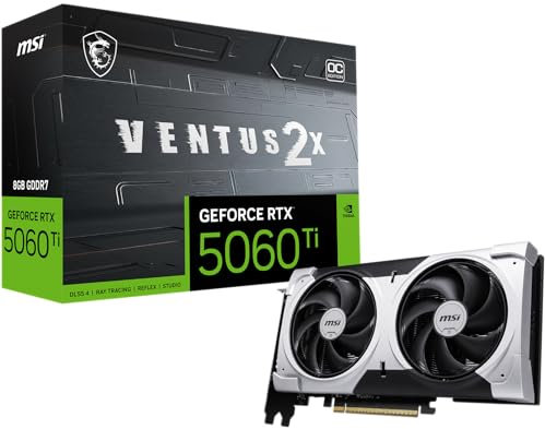 MSI Gaming RTX 5060 Ti 8G Ventus 2X OC Plus Graphics Card (8GB GDDR7,TBA-bit, Extreme Performance: TBA MHz, DisplayPort x3 2.1a, HDMI 2.1b, NVIDIA Blackwell Architecture)