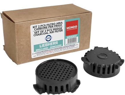 MONDO, Kit 2 Filtri al Carbone Attivo per Frigorifero e Congelatore, Compatibile con Liebherr 9096342, 909634200, 9881116, 988111600, Neutralizzano gli Odori e Purificano l'Aria