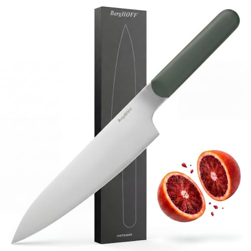 Berghoff Home Kochmesser 19,6cm - Edelstahl Küchenmesser - Messer scharf - Fleischmesser - Khaki