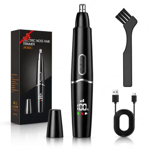 Nasenhaartrimmer Herren, Nasenhaarschneider Ohrhaarschneider mit Doppelschneideklingen, Schmerzfreier Augenbrauen und Gesichtshaartrimmer, USB-C, IPX7 Wasserdicht, Nasentrimmer für Männer und Frauen