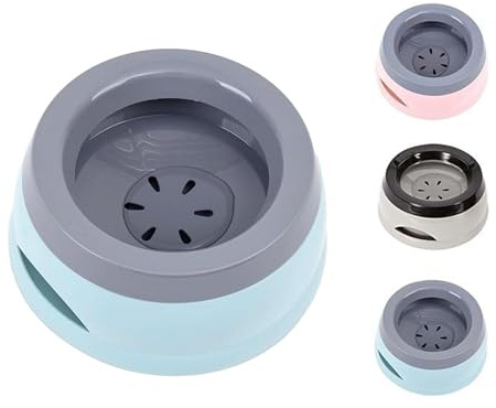Non Spill Dog Water Bowl, Portable Travel Dogs Water Bowl, Splash Proof DogS Water Bowl Anti Slip for Dogs Cats Vehicle Carried (Blue)