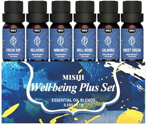 MISIJI Ätherische Öle für Diffuser,Wohlbefinden Aromatherapie-Öle für zu Hause, geeignet für Kerzenherstellung, Seifenherstellung & Luftbefeuchter