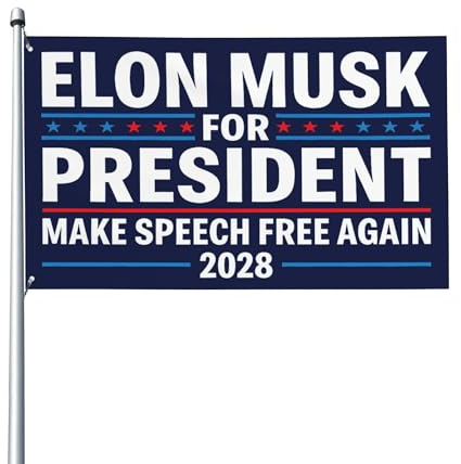 Elon Musk für Präsident 2028 – Flaggen zur Unterstützung von Elon Musk für den Garten (3x5 Fuß)