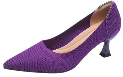 Women's Kitten Heels Pointed Toe Dress Court Shoes Wide Bridal Work Office Wedding Party Low Heel Comfortable Pump Slip On Shoes