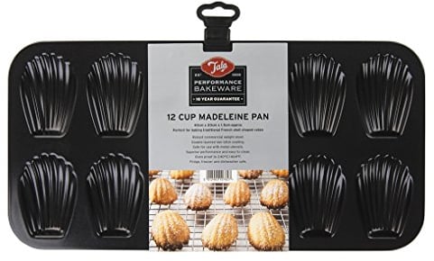 Tala Madeleine-Backform Performance mit 12 Mulden, Professionelles Karbonstahl mit Premium Eclipse Antihaftbeschichtung, Kuchenform