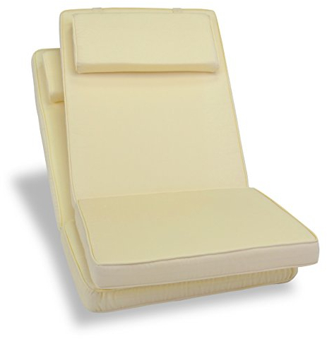 Nexos Sitz-Auflage 2er Set Polster Hochlehner Gartenstuhl Campingstuhl Klappstuhl hochwertig creme