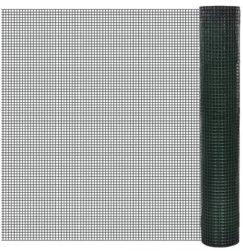 vidaXL Grillage plastifié à Mailles carrées 1m x 10 m,Mailles 16 x 16 mm