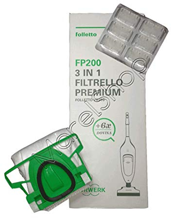 6 SACCHETTI + 6 PROFUMATORI DOVINA ORIGINALI VORWERK PER ASPIRAPOLVERE VK 200 MarelShop