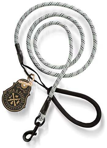 Hundeleine Tajo aus hochwertigem Kletterseil mit Bolzenkarabiner - JACK & RUSSELL Hunde Leine mit Soft-Grip Handschlaufe (Grau)