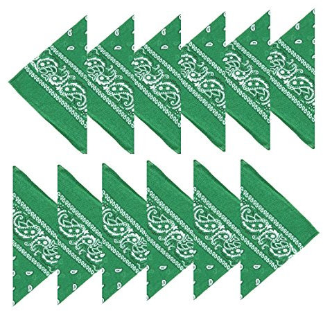 Boolavard Coton, 1er 6 ou 12 Pack Bandanas avec motif Paisley original | Couleur au choix (12 Vert Foncé)