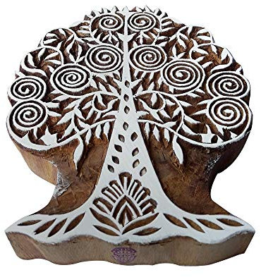 Stoff Holz Stempel Groß modernen Kunst Baum Muster Großer Drucken Blöcke