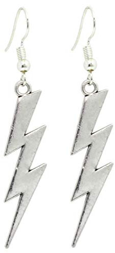 Bluebubble LUCKY LIGHTNING Silver Flash Bolt Earrings on Gift Card