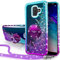 Miss Arts Kompatibel für Samsung Galaxy A6 2018 Hülle,[Silverback] Mädchen Glitzern Handyhülle mit Ringständer, Cover TPU Bumper Silikon Flüssigkeit Clear Schutzhülle für Samsung Galaxy A6 2018 -LILA