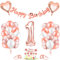 Oro Rosa Palloncini Numero 1 Gonfiabile per Compleanno - Set di Palloncini in Lattice e Coriandoli