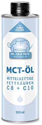 napfcheck MCT Öl - mittelkettige Fettsäuren C8 und C10 - für Hunde und Katzen - 500 ml