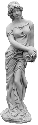 gartendekoparadies.de Statue der griechischen Helena, Steinfigur, H. 118 cm, 68 kg, Grau, frostsicher aus Steinguss für Außenbereich