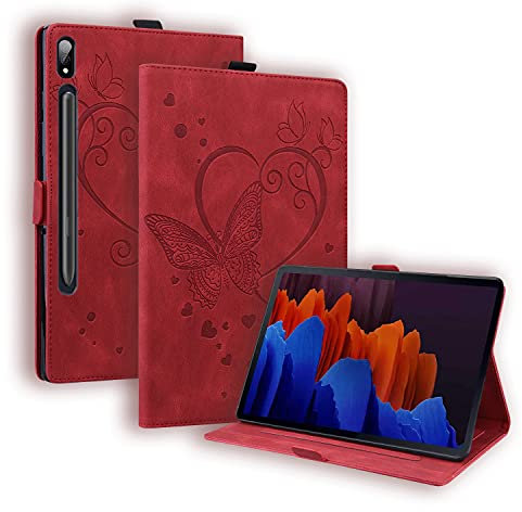 Rosbtib Custodia per Samsung Galaxy Tab S8 Plus/ S7 Plus/ S7 FE/ S7 FE 5G Ultra Sottile Book Cover Protettiva con Funzione di Supporto Galaxy Tab S8+/ S7+/ S7 FE/FE 5G, Rosso