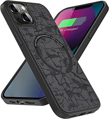 Cover per iPhone 13 Pro MagSafe - Magnetica & Pelle Cover di Ulta Fine & Protezione Antiurto Custodia per Donna/Uomo - Nero